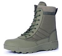YUHAI Chaussures Utilitaires de Travail pour Hommes Bottes Tactiques Militaires Bottes Militaires mi-Cheville imperméables Bottes de Combat Respirantes Ultra-légères pour l'extérieur,Green-44(UK9.5)