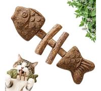 Yuhaidzsw Herbe à chat et Silvervine - Jouet à mâcher créatif en forme d'os de poisson - Jouet à mâcher comestible pour animaux domestiques d'intérieur - Bâton de dents interactif pour chats