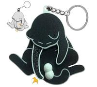 Yuhaidzsw Porte-clés interactif chat espiègle, chat jouant avec ses balles tournantes, pendentif amusant, charme de sac, Noir , taille unique
