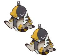 Yuhaidzsw Porte-clés interactif chat malicieux, chat jouant avec ses balles tournantes pendentif amusant charme de sac, taille unique