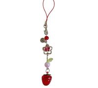 YUHANGCIYE Joli pendentif de sac, chaîne de téléphone portable en forme de fraise, bijou de téléphone, pendentif de téléphone pour fêtes et rassemblements, As shown, Alliage acrylique