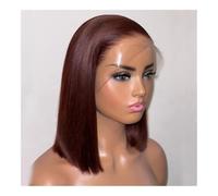 YUHANXINHESHE Chocolate Brown Bob Wig Human Hair 13X4 HD Transparent Brown Lace Front Wigs Wear and Go Glueless Wig Pre Plucked for Black Women Ajoute Le Volume des Cheveux(14inch)