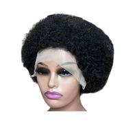 YUHANXINHESHE Perruques Courtes Noires de Cheveux Humains Afro crépus bouclés for Femmes, Perruque complète et Moelleuse sans Colle Coupe Lutin d'aspect Naturel Ajoute Le Volume des Cheveux