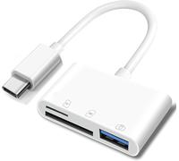 YUHG-Apple Usb C Vers Carte Sd Lecteur De Caméra Pour Iphone 15/15 Plus/15 Pro/15 Pro Max,Macbook Pro M1 Air,Ipad Pro/Air,Imac,Surface,Galaxy S24 (Blanc-3)