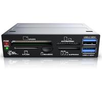 YUHG-Csl - Lecteur Interne De Cartes Memoires Cardreader 3,5 Pouces Tout-En-Un Usb 3.0 Superspeed - 2 X Usb 3.0 - Panneau Frontal Pc Multifonctions Noir - Sd Sdhc Mini Sdhc Micro Sdhc Usb Xd Cf Md