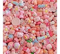 YUHGFD 100 / 200pcs CHARMES DE Slime DE Resin Assortis, Fruits Transparents Doux Mignons Donuts Flatback Charmes pour l'artisanat, Bricolage, Scrapbooking, embellissements