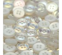 YUHGFD Boutons en Résine Prismatique 11 mm, 50/100 Pièces, 4 Trous, Boutons Décoratifs à Dos Plat pour Couture de Chemise, Artisanat et Projets Faits Main