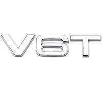 YUHGGVFG Autocollant 3D en MéTal Insignes De Voiture pour S6 S7 S8 RS6 RS7 RS8 V6T V8T,Autocollant Protection Solaire éTanche à La PoussièRe Voiture Autocollant emblème (Argent V6T)