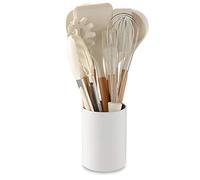 YUHOME Lot de 10 ustensiles de cuisine antiadhésifs en silicone résistant à la chaleur avec poignée en bois