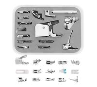 Yuhtech 15pcs Kit de Pied Presseur Universel pour Machine à Coudre, Pied Multifonction pour Ourlet, Pièces Détachées et Accessoires pour Brother, Janome, Singer, Carina, Veritas, Dorina
