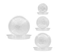 Yuhtech 24 Pcs Soucoupe Végétale, Soucoupes Transparentes pour Plantes, Bacs à Plantes en Plastique, Bacs à Fleurs pour Plantes D'intérieur et D'extérieur 15cm/20cm/25cm/30cm