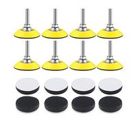 Yuhtech 8 Pcs 2 Pouces 50mm Plateau de Ponçage Polissage, avec 1/4 Pouce Attachement de Foret de Tige et 8 pcs Tampon de Polissage en Mousse
