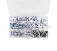 Yuhtech 80 Pcs 4 Tailles Boulon de Fixation de Type U en Acier Inoxydable M4 M5 M6 M8 Assortiment d'ecrou Cage U-clip Voiture pour Motos, Scooters, Quads, Voitures Anciennes