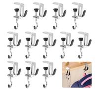 Yuhtech Lot de 12 crochets de bureau pour sac, pince de table, crochets de sac à main pour tables, crochets de table réglables pour suspendre des sacs
