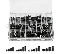 Yuhtech Lot de 270 entretoises rondes en ABS, assortiment de joints toriques, support d'entretoise de colonne non filetée, support d'espacement pour colonne d'isolation