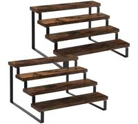 Yuhtech Présentoir à 4 étages en bois pour produits de beauté, parfums, épices, étagère de rangement pour soins de la peau, desserts, poupées, petites plantes