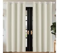 YUHUILI Rideaux Occultants Épais 240 x 240 cm Polyester, 100% Bloquer Lumière Rideau Salon, Rideau Phonique Doux et Esthétiques, Décoration Maison pour Maison Chambre Fenetre, Beige