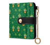 Yuiboo Clover Bugs Portefeuille pliable portable compact en cuir PU pour filles femmes