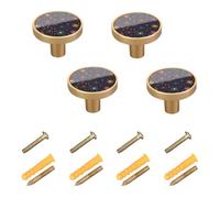 Yuiboo Lot de 4 boutons d'armoire de cuisine en forme de feu d'artifice en nickel brossé noir