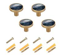 Yuiboo Lot de 4 boutons d'armoire en forme de cœur d'Alaska en étain satiné brossé bleu foncé pour meubles, armoires, commodes, nickel brossé