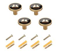 Yuiboo Lot de 4 boutons et poignées d'armoire pour jacuzzi - Quincaillerie noire pour commode et cuisine - Nickel brossé