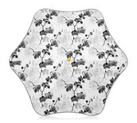 Yuiboo Parapluie blanc orchidée monochrome avec protection UV avec bande réfléchissante pour école anti-pincement pour filles et garçons