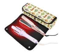 Yuiboo Sac de rangement pour outils de cheveux chauds avec tapis résistant | Résistant à la déchirure, portable, fermeture éclair, avec boucle de suspension, voyage, maison, extérieur