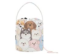 Yuiboo Simple Safaris Sac de rangement pour fil à crochet avec trous pour outils de tricot et accessoires de crochet