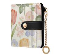 Yuiboo Soft Blossom Medley Portefeuille pliable minimaliste en cuir synthétique pour femmes, garçons et filles