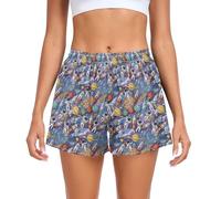 Yuiboo Space Astronaut & Rockets Odyssey Short de pyjama pour femme avec poches pour adolescents, Odyssée des astronautes spatiaux et des fusées, Taille M