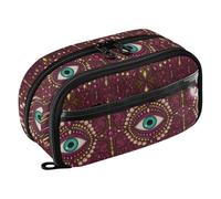 Yuiboo Trousse à crayons extensible avec motif mandala et mauvais œil, bordeaux - Résistante aux déchirures - Pour étudiants du lycée