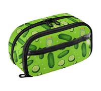 Yuiboo Trousse à crayons portable multi-fentes concombre et verdure - Grande capacité - Résistante à l'usure - Pour étudiants du lycée