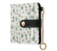 Yuiboo Vintage Clover Portefeuille pliable en cuir PU pratique pour femme