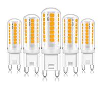 YUIIP Ampoules LED G9 3W Dimmables, Remplaçant 40W 33W 28W Halogènes, Blanc Chaud 3000K, Sans Scintillement, 340lm, AC 220-240V, Économies d'Énergie & Longue Durée, Lot de 5
