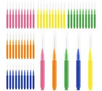 Yuio 50pcs Interdental Brushes, Brossettes Interdentaires, 5 Couleurs 5 Tailles Brosette Dentaires avec Couvercle, Brosse Interdentaire Portable, Brosse à Dents Nettoyante(0.6 0.7 0.8 1.2 1.5mm)