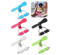 Yuio 5pcs 3 In 1 Mini Ventilateurs USB, Portable Petit Ventilateur Universel, Ventilateur Silencieux pour appareils d'été Mini ventilateur pour iPhone et téléphone Android avec port micro USB