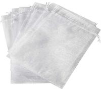YUIP 100 PCS Grands Sacs en Organza Blanc, 15 cm x 20 cm (5,9 `` x 7,8 '') Sacs-Cadeaux en Organza, Pochettes à Bijoux Sacs de Bonbons pour Les Cadeaux de Fête de Mariage