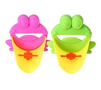 YUIP 2 Piezas Extensor de Grifo Extensión de Grifo de Rana Extensor de Grifo Para Ayudar a Los Niños y Bebés a Lavarse Las Manos Verde y Rojo Rosa
