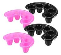 YUIP 4 Pièces Trempage du Bol, Bols de Trempage pour Ongles, Trempage de Manucure Bol, Outil de Spa de Manucure, Rose Rouge/Noir