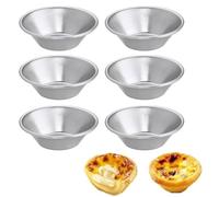 Yuiturt 6 Pièces Tartelette en Aluminium Antiadhésif, Mini Moules à Muffins, Pudding et Pasteis de Nata, Idéal pour Quiches, Tartes aux Fruits, Chocolat, Tartelettes et Cakes