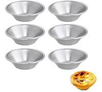 Yuiturt 6pcs Réutilisables Moule Pasteis de Nata 7 x 2 cm, Moule Tartelette Antiadhésifs, Moules Mini Tartelette, pour Muffins, Tartes aux Fruits, Quiches, Tartelettes et Puddings