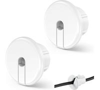 Yuiturt Lot de 2 traverses murales pour passe-câbles Ethernet, trous de câble pour meubles, blanc