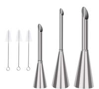 Yuiturt Lot de 3 Douilles Professionnelles Douilles à Pâtisserie Inox, Seringue à décorer 5/6/8mm, Accessoires pâtisserie, Ustensiles de décoration gâteaux DIY