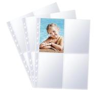 Yuiturt Lot de 30 pochettes transparentes A4 avec 240 poches, pochettes perforées double face pour classeur à anneaux A4, cartes postales, pochettes photos et design de chargement par le haut pour une