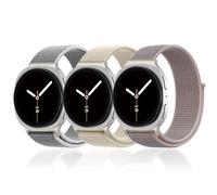 YuiYuKa 3 Pièces Nylon Sport Loop Bracelets pour Samsung Galaxy Watch 8 Band 40mm 44mm/8 Classic Band 46mm Homme Femme,Souple Tissu Bracelet Solo Loop Réglable Strap pour Samsung Watch 8/8 Classic