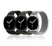 YuiYuKa 3 Pièces Nylon Sport Loop Bracelets pour Samsung Galaxy Watch 8 Band 40mm 44mm/8 Classic Band 46mm Homme Femme,Souple Tissu Bracelet Solo Loop Réglable Strap pour Samsung Watch 8/8 Classic