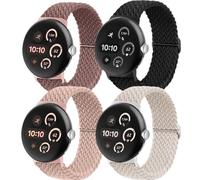 YuiYuKa Correa Bracelet tressé Pixel Watch 2 pour Google Pixel 2/Pixel Watch pour homme et femme, bracelet extensible en nylon tressé élastique Solo Loop Accessoires pour montre intelligente Correa
