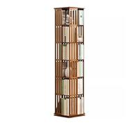 YUJEYHD Bibliothèque Pivotante en Bambou - 3/4/5 Étages, Étagère à Livres à Rotation 360°, Autoportante et Gain de Place - pour Salon, Chambre Enfant, Bureau (6 Niveaux)
