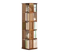 YUJEYHD Bibliothèque Pivotante en Bambou - 3/4/5 Étages, Étagère à Livres à Rotation 360°, Autoportante et Gain de Place - pour Salon, Chambre Enfant, Bureau (5 Niveaux)