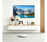 YUJEYHD Meuble TV Suspendu 140 cm - Lowboard avec 1 Porte, 2 Tiroirs et étagères, Charge Maximale 50 kg, Console Multimédia en Bois pour Salon, Bureau